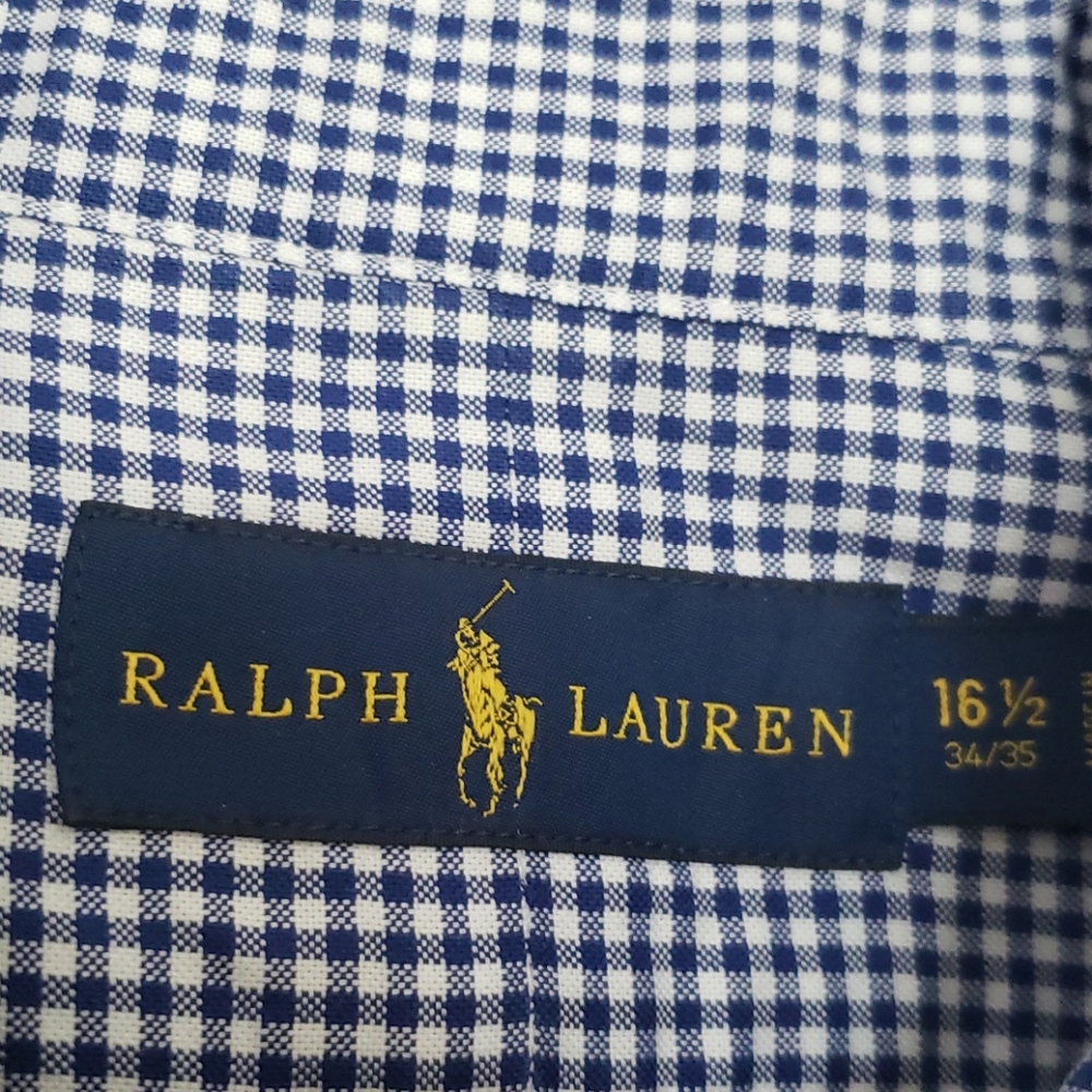 Ralph Lauren Blue Chechered Button Down - Picture 2 of 2